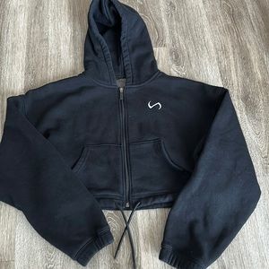 TLF Apparel cropped tie front sweater